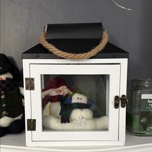 White and Black Snowman Lantern